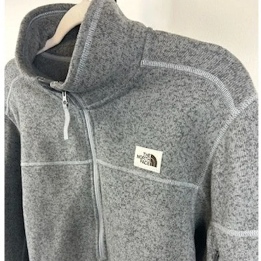 The‎ North Face Fleece Jacket Men's Size Medium Heather Gray 1/4 Zip S Sweater
